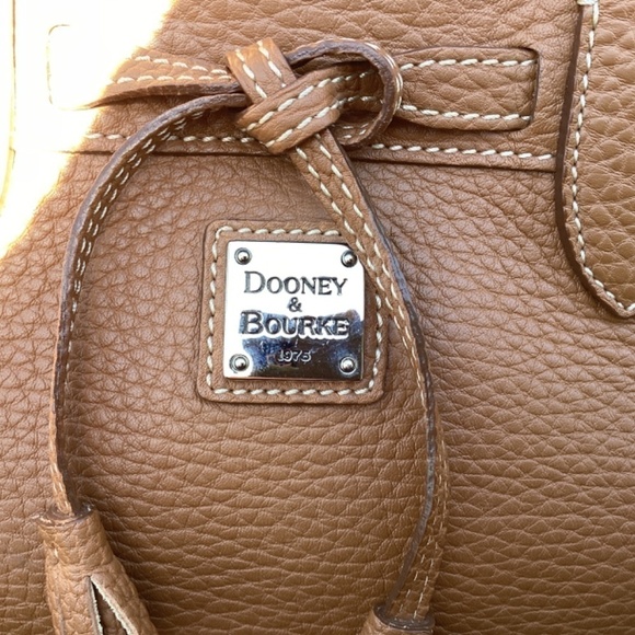 Dooney & Bourke Brown Pebble Leather Double Handle Satchel - Picture 7 of 9